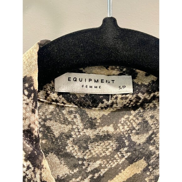 EQUIPMENT Slim Fit Signature 100% Silk Reptile Blouse, Sz S - Picture 4 of 7
